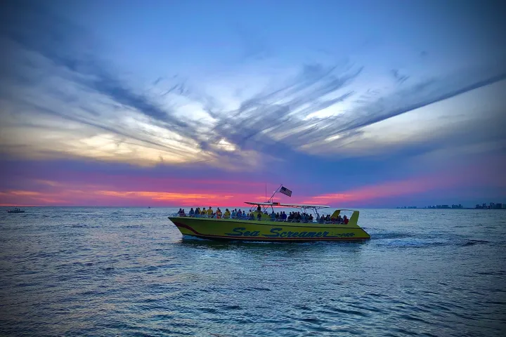 a boat in a large body of water