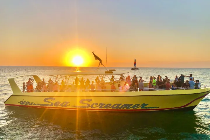 a small boat in a body of water